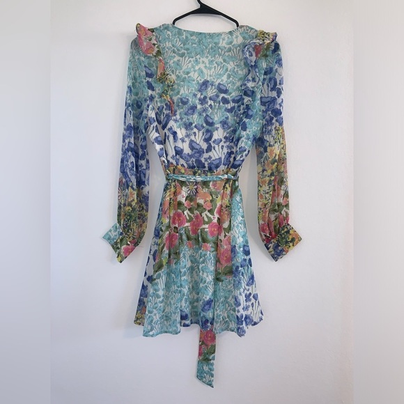 Zara Springtime Patchwork Floral Belted Dress - Picture 6 of 16